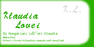 klaudia lovei business card